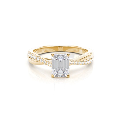 Prong Round Side Stone Moissanite Engagement Ring