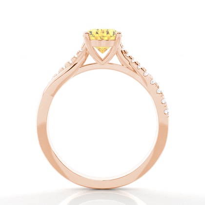 Verlobungsring mit gelbem Diamant und seitlichem Stein