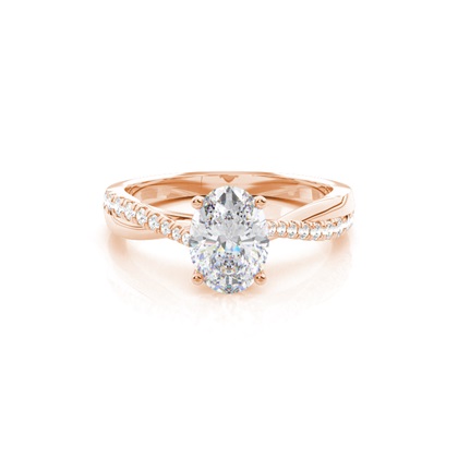 Prong Round Side Stone Moissanite Engagement Ring