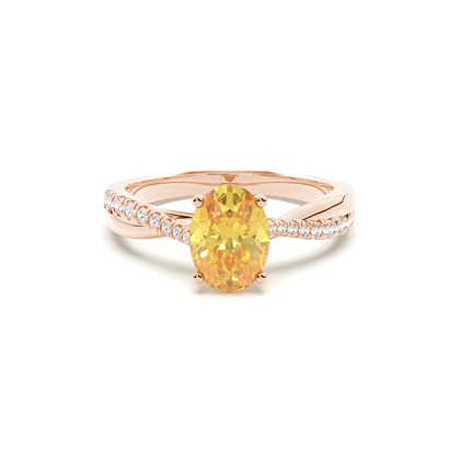 Yellow Diamond Side Stone Engagement Ring