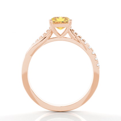 Verlobungsring mit gelbem Diamant und seitlichem Stein