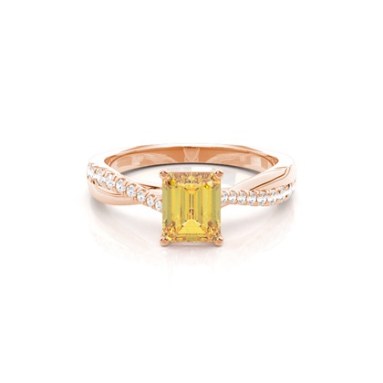 Yellow Diamond Side Stone Engagement Ring