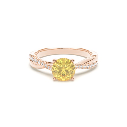 Rose Gold Yellow Diamond Engagement Rings 