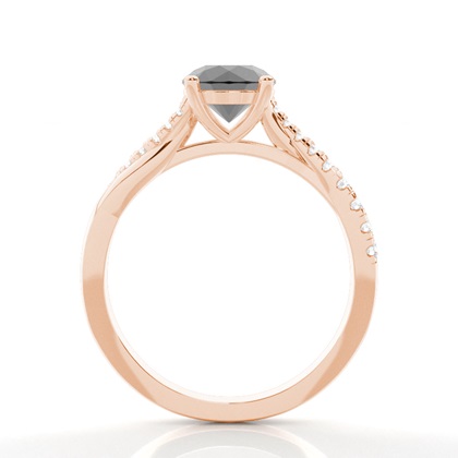 Verlobungsring mit schwarzem Brillanten und seitlichen Steinen