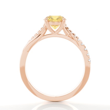 Yellow Diamond Side Stone Engagement Ring