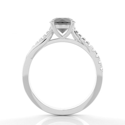 Verlobungsring mit schwarzem Brillanten und seitlichen Steinen