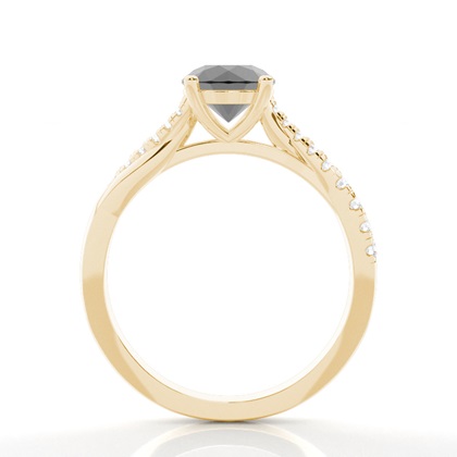 Verlobungsring mit schwarzem Brillanten und seitlichen Steinen