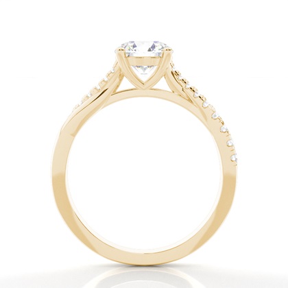 Yellow Gold Side Stone Diamond Rings