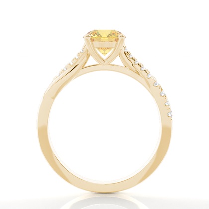 Yellow Diamond Side Stone Engagement Ring