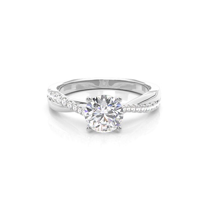 Prong Set Round Side Stone Diamond Ring
