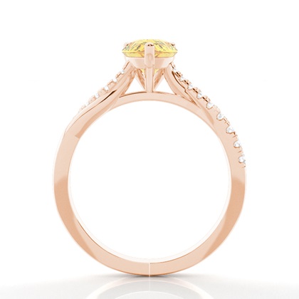 Verlobungsring mit gelbem Diamant und seitlichem Stein