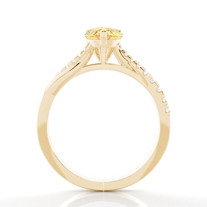 Yellow Diamond Side Stone Engagement Ring