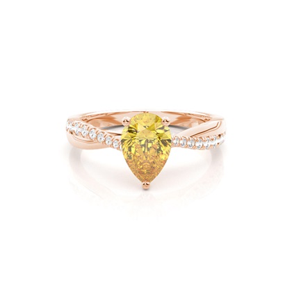 Yellow Diamond Side Stone Engagement Ring