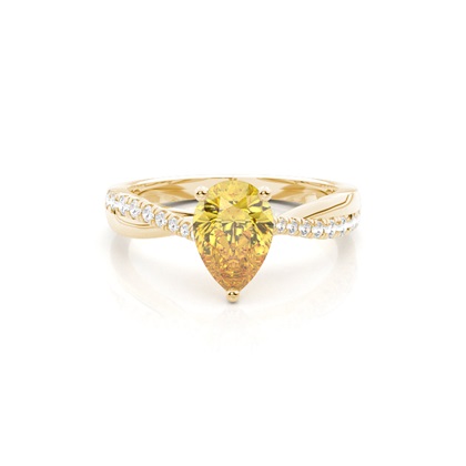 Yellow Diamond Side Stone Engagement Ring