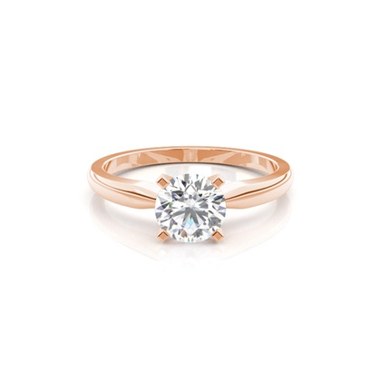 Heart Rose Gold Solitaire Diamond Rings