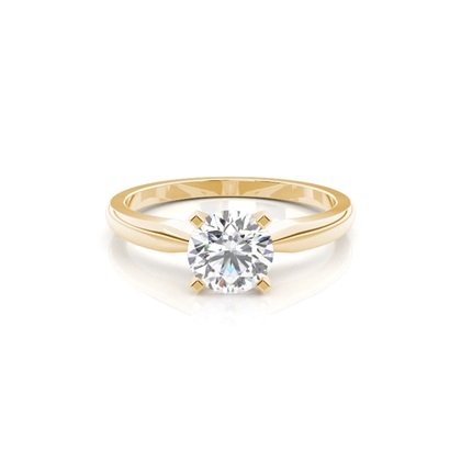 Yellow Gold Simple Diamond Engagement Rings