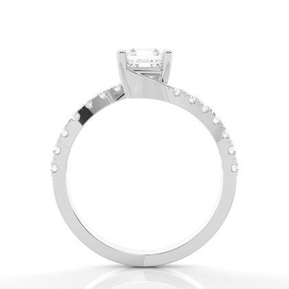 Prong Set Round Side Stone Diamond Engagement Ring