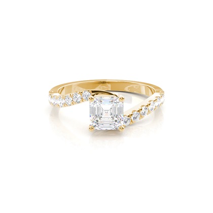 Yellow Gold Side Stone Diamond Rings