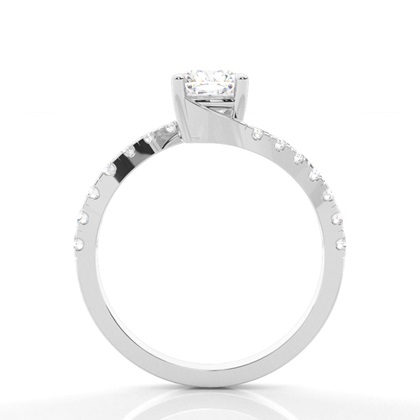 Prong Set Round Side Stone Diamond Engagement Ring