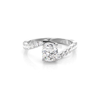 Cushion Side Stone Diamond Rings