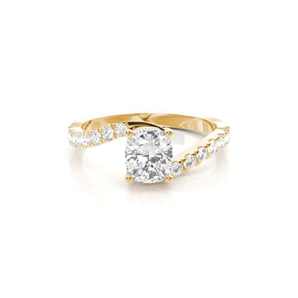Yellow Gold Side Stone Diamond Rings