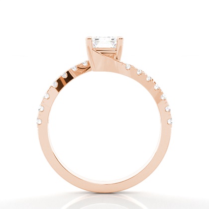 Prong Set Round Side Stone Diamond Engagement Ring