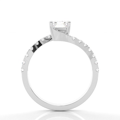 Prong Set Round Side Stone Diamond Engagement Ring