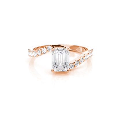 Prong Round Side Stone Moissanite Engagement Ring