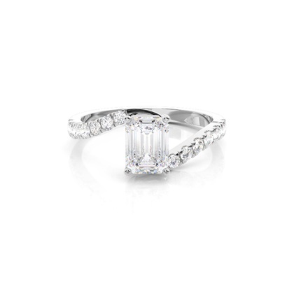 Prong Round Side Stone Moissanite Engagement Ring