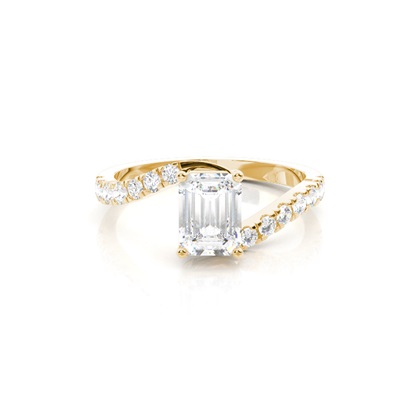 Prong Set Round Side Stone Diamond Engagement Ring