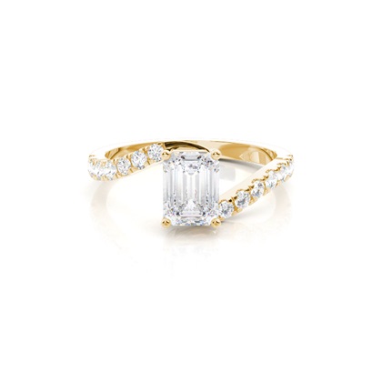Prong Round Side Stone Moissanite Engagement Ring
