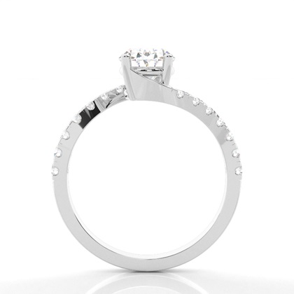 Prong Set Round Side Stone Diamond Engagement Ring