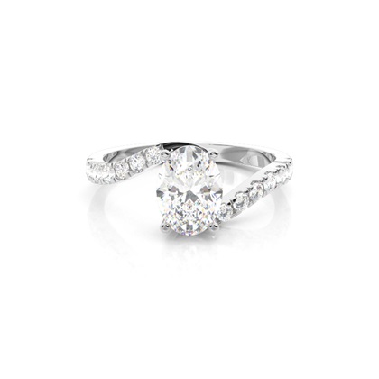 Oval Side Stone Diamond Rings