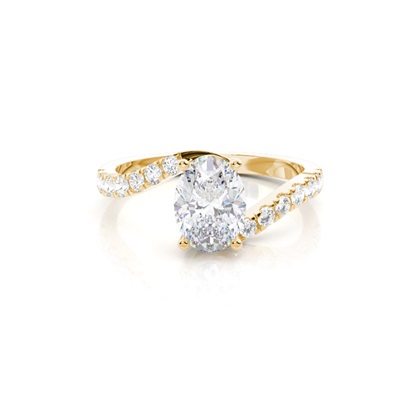 Prong Round Side Stone Moissanite Engagement Ring