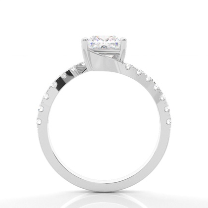 Prong Set Round Side Stone Diamond Engagement Ring