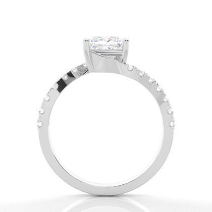 Prong Round Side Stone Moissanit Verlobungsring