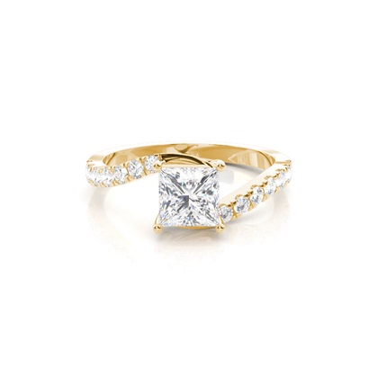Prong Set Round Side Stone Diamond Engagement Ring