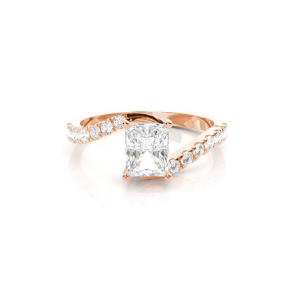 Radiant Rose Gold Side Stone Diamond Rings