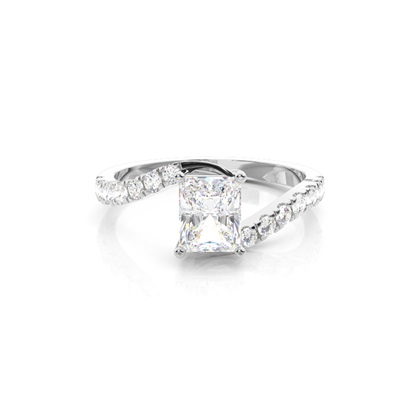 Radiant Side Stone Diamond Rings