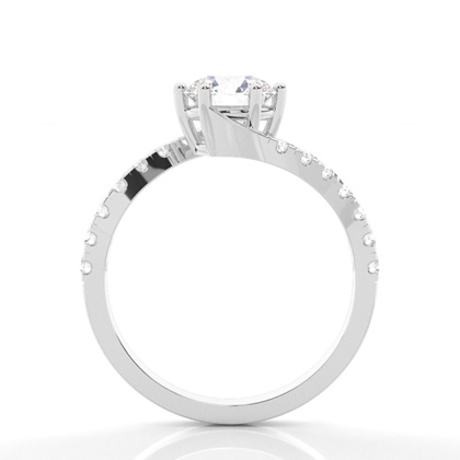 Prong Set Round Side Stone Diamond Engagement Ring
