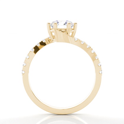 Prong Set Round Side Stone Diamond Engagement Ring