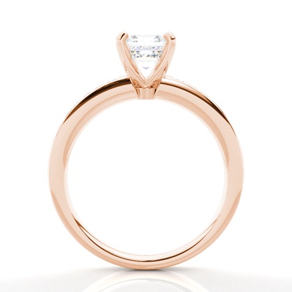 Asscher Rose Gold Simple Engagement Rings