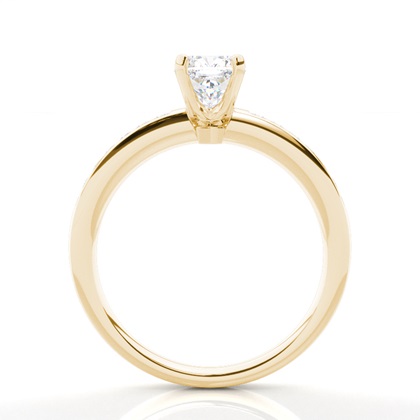 Cushion Yellow Gold Simple Engagement Rings