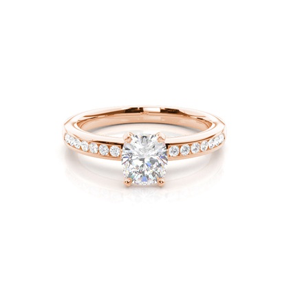 Rose Gold Side Stone Diamond Rings