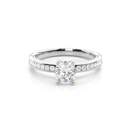 Cushion Simple Diamond Engagement Rings