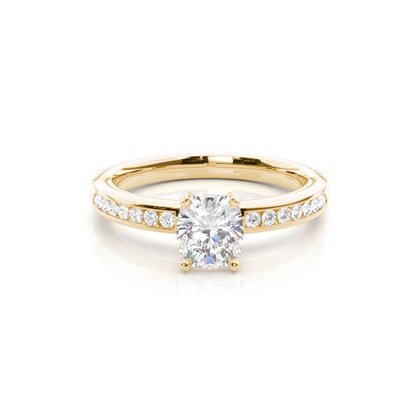Yellow Gold Side Stone Diamond Rings
