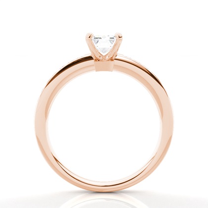Emerald Rose Gold Simple Engagement Rings
