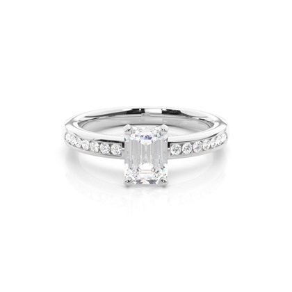 Emerald Simple Diamond Engagement Rings
