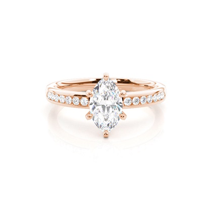 Rose Gold Side Stone Diamond Rings