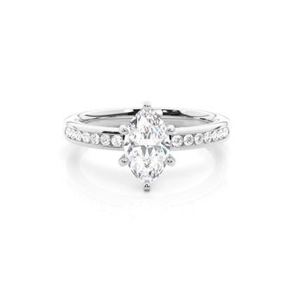 Marquise Side Stone Diamond Rings